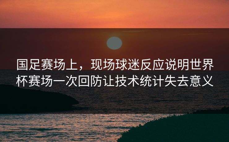 国足赛场上,现场球迷反应说明世界杯赛场一次回防让技术统计失去意义 国足赛场上,现场球迷反应说明世界杯赛场一次回防让技术统计失去意义