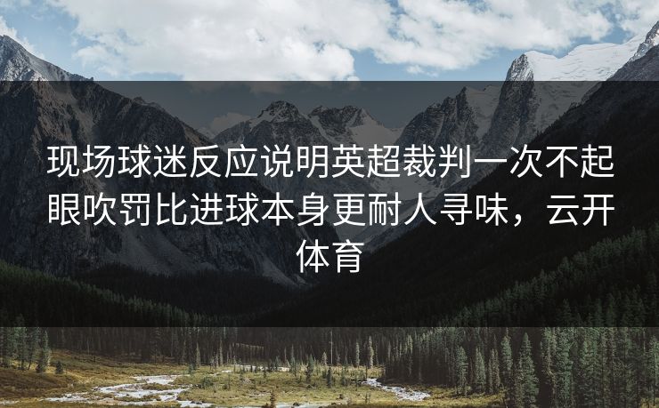 现场球迷反应说明英超裁判一次不起眼吹罚比进球本身更耐人寻味,云开体育 现场球迷反应说明英超裁判一次不起眼吹罚比进球本身更耐人寻味,云开体育